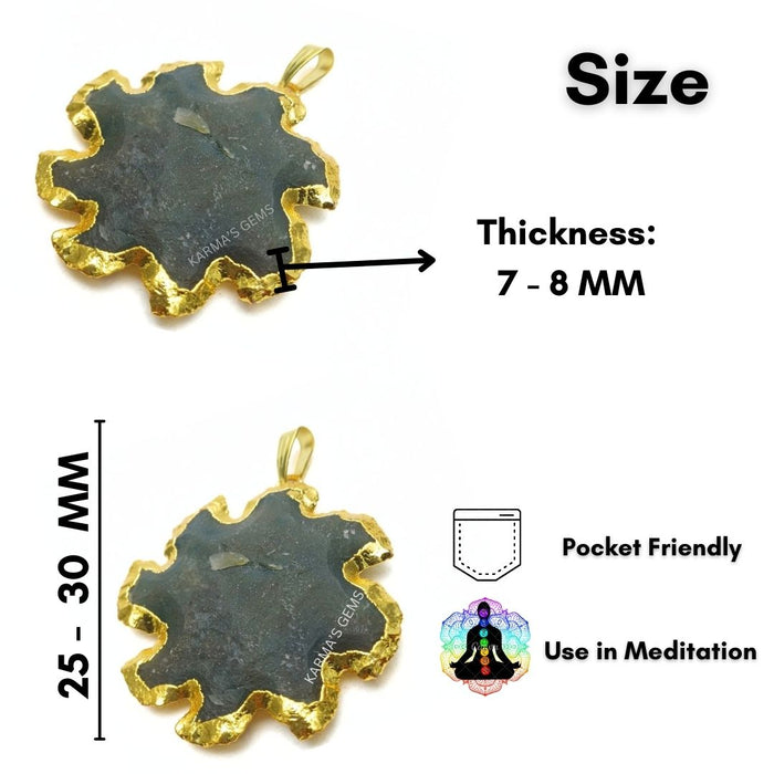 ELECTROPLATED FANCY JASPER STONE PENDANT