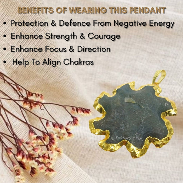 ELECTROPLATED FANCY JASPER STONE PENDANT