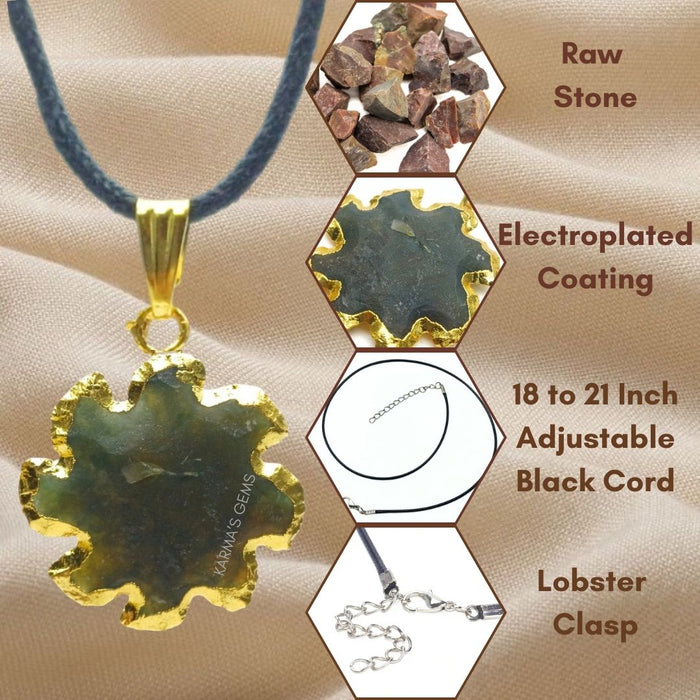 ELECTROPLATED FANCY JASPER STONE PENDANT