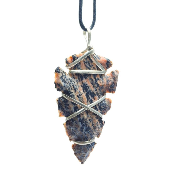 1" TO 1.5" FANCY JASPER SPEARHEAD ARROWHEAD PENDANT