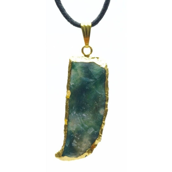 ELECTROPLATED FANCY JASPER STONE PENDANT