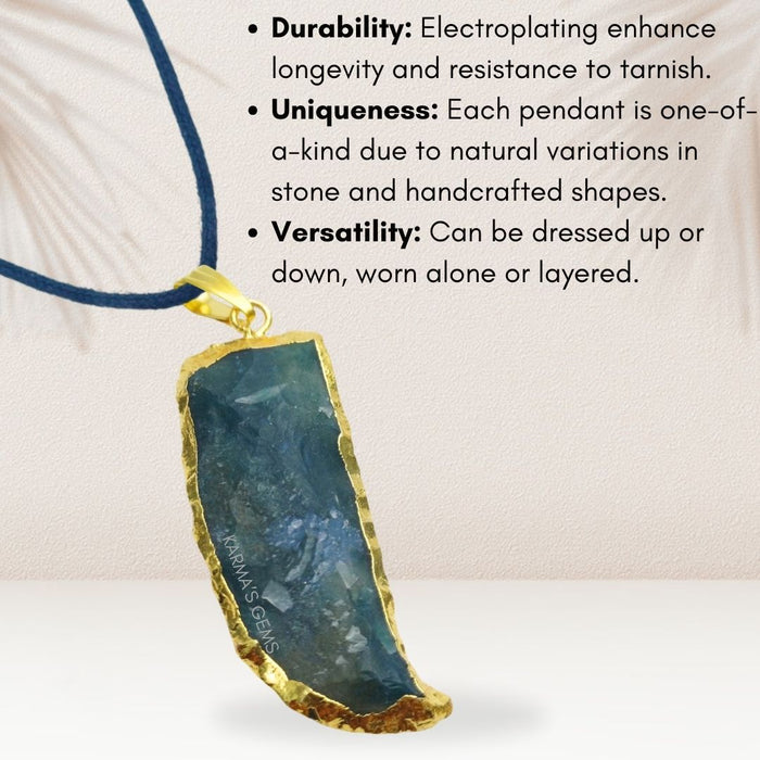 ELECTROPLATED FANCY JASPER STONE PENDANT