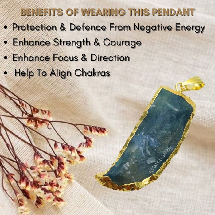 ELECTROPLATED FANCY JASPER STONE PENDANT
