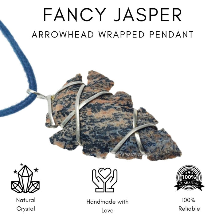 1" TO 1.5" FANCY JASPER SPEARHEAD ARROWHEAD PENDANT