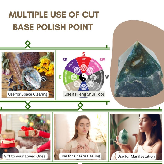 FANCY AGATE STONE CUT BASE POLISH POINT