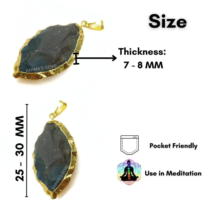ELECTROPLATED FANCY JASPER STONE PENDANT