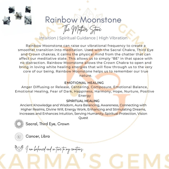 5 PCS MARKABA  RAINBOW MOONSTONE STAR SET