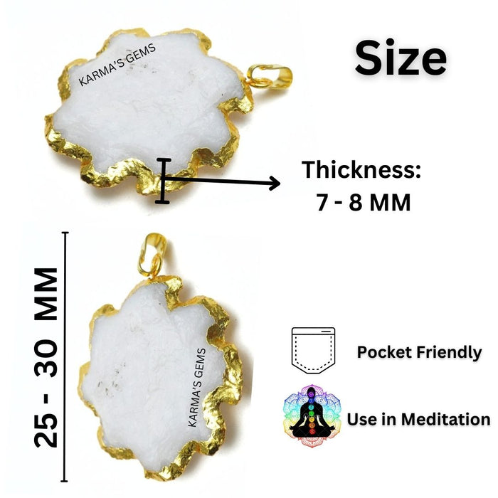 ELECTROPLATED WHITE QUARTZ STONE PENDANT