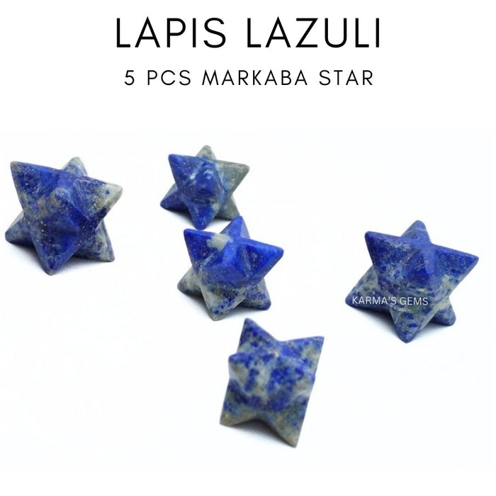 5 PCS LAPIS LAZULI MARKABA STAR SET