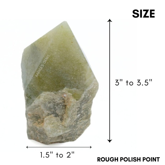 GREEN AVENTURINE STONE CUT BASE POLISH POINT