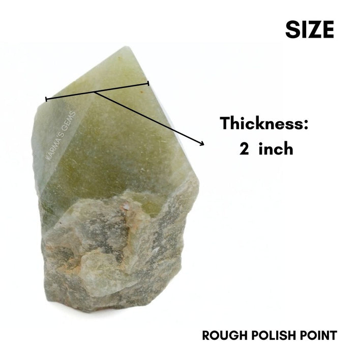 GREEN AVENTURINE STONE CUT BASE POLISH POINT