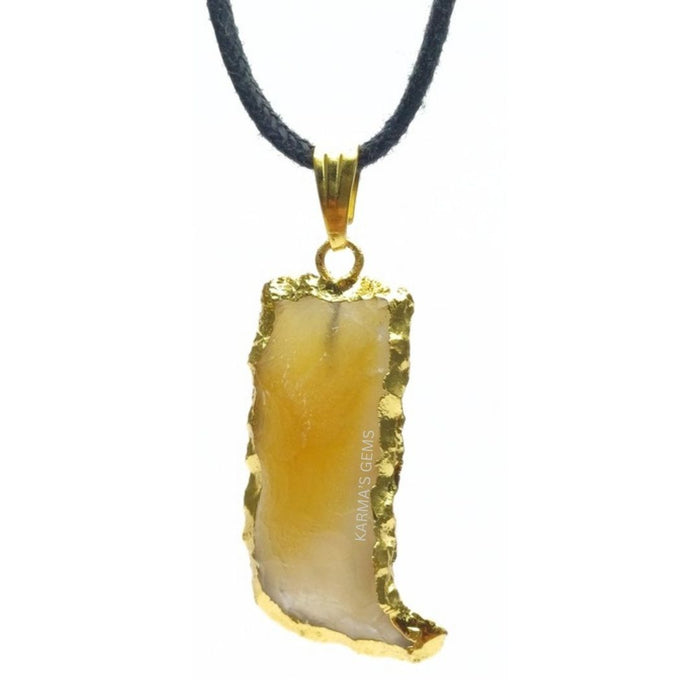 ELECTROPLATED FANCY JASPER STONE  PENDANT