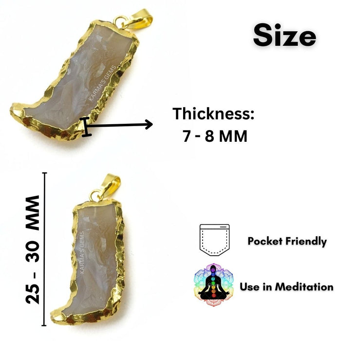 ELECTROPLATED FANCY JASPER STONE  PENDANT