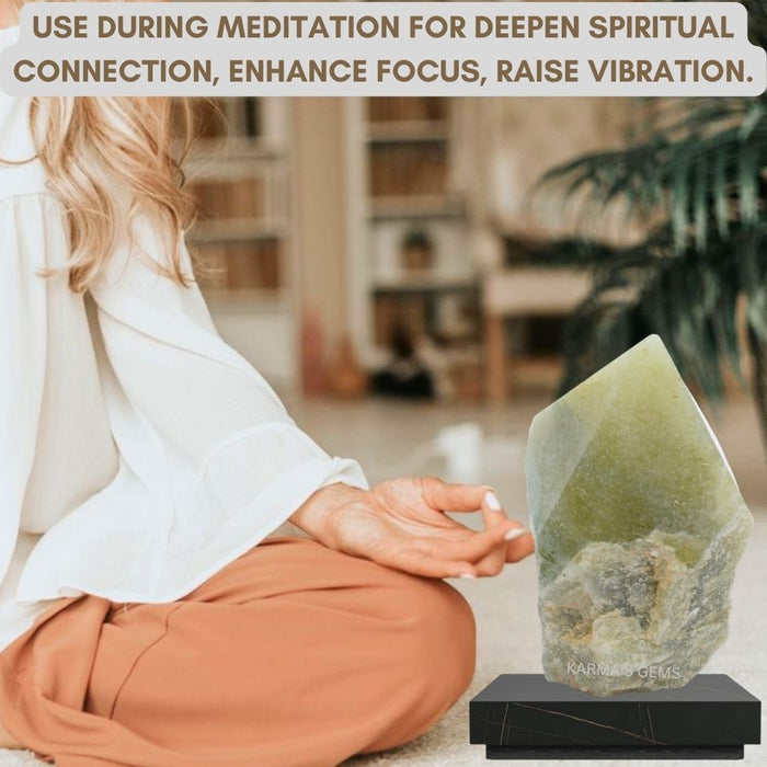 GREEN AVENTURINE STONE CUT BASE POLISH POINT