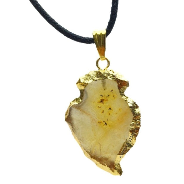 ELECTROPLATED FANCY JASPER STONE PENDANT