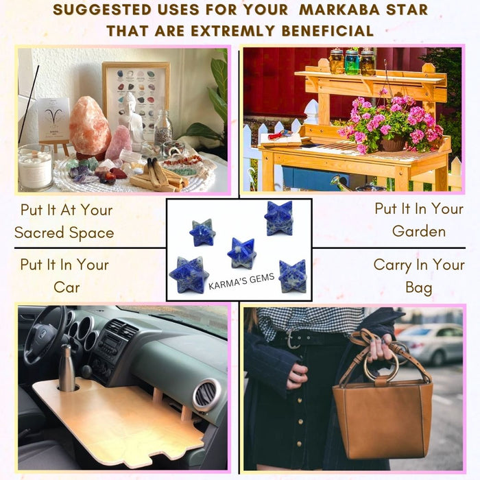 5 PCS LAPIS LAZULI MARKABA STAR SET