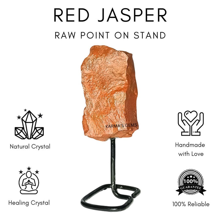 RAW RED JASPER STONE ON STAND
