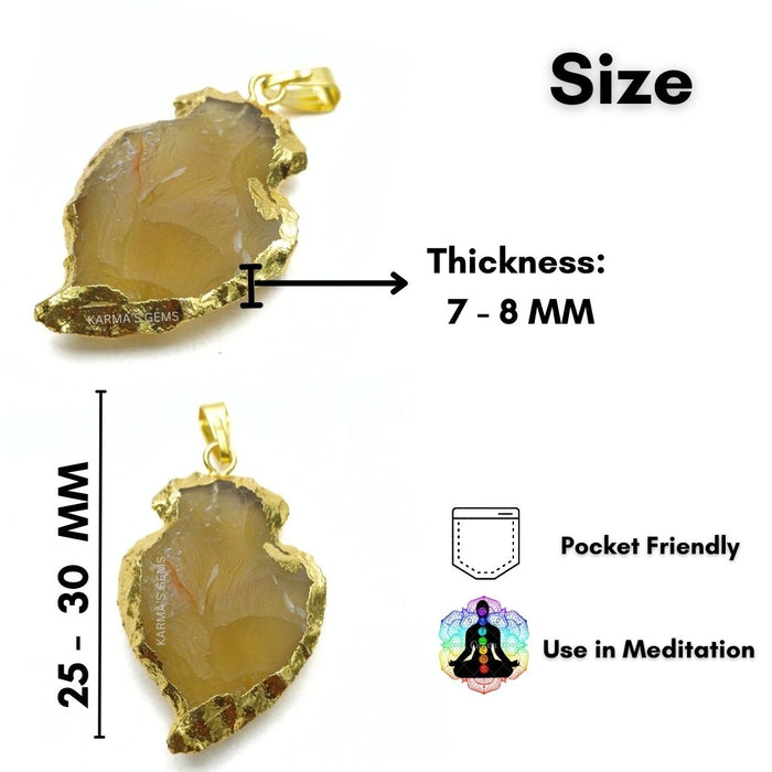 ELECTROPLATED FANCY JASPER STONE PENDANT