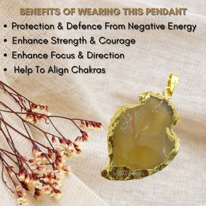 ELECTROPLATED FANCY JASPER STONE PENDANT