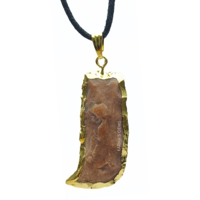 ELECTROPLATED FANCY JASPER STONE PENDANT