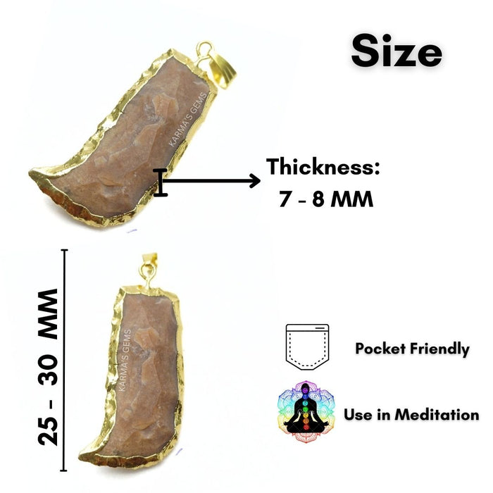 ELECTROPLATED FANCY JASPER STONE PENDANT