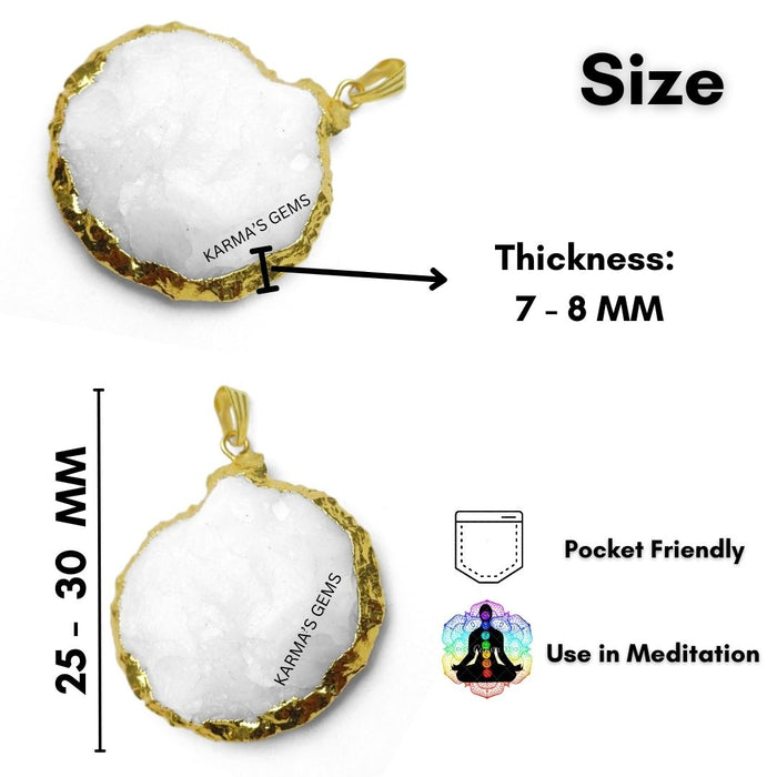 ELECTROPLATED WHITE QUARTZ STONE PENDANT