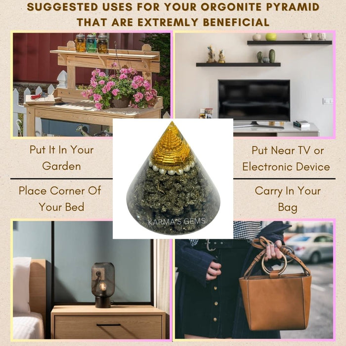PYRITE ANTENA ORGONITE PYRAMID