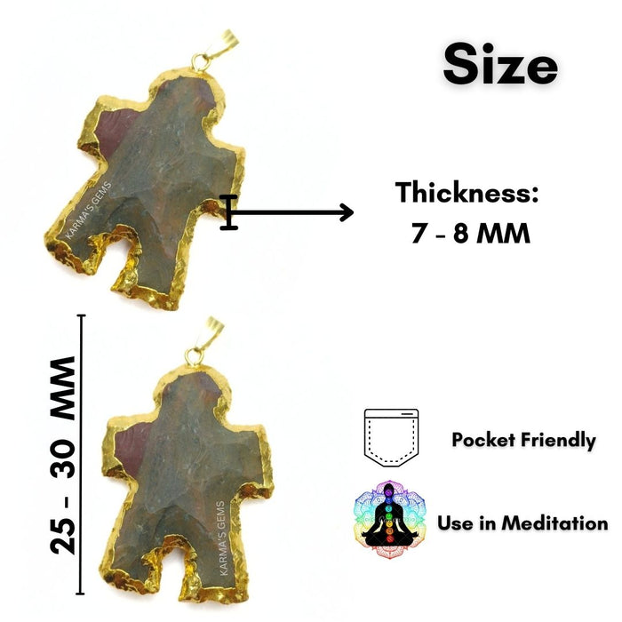 ELECTROPLATED FANCY JASPER STONE PENDANT