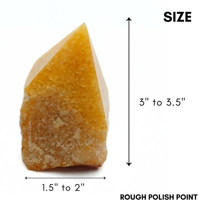 YELLOW AVENTURINE STONE CUT BASE POLISH POINT