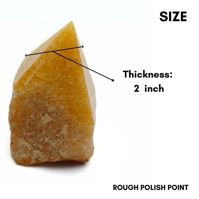 YELLOW AVENTURINE STONE CUT BASE POLISH POINT
