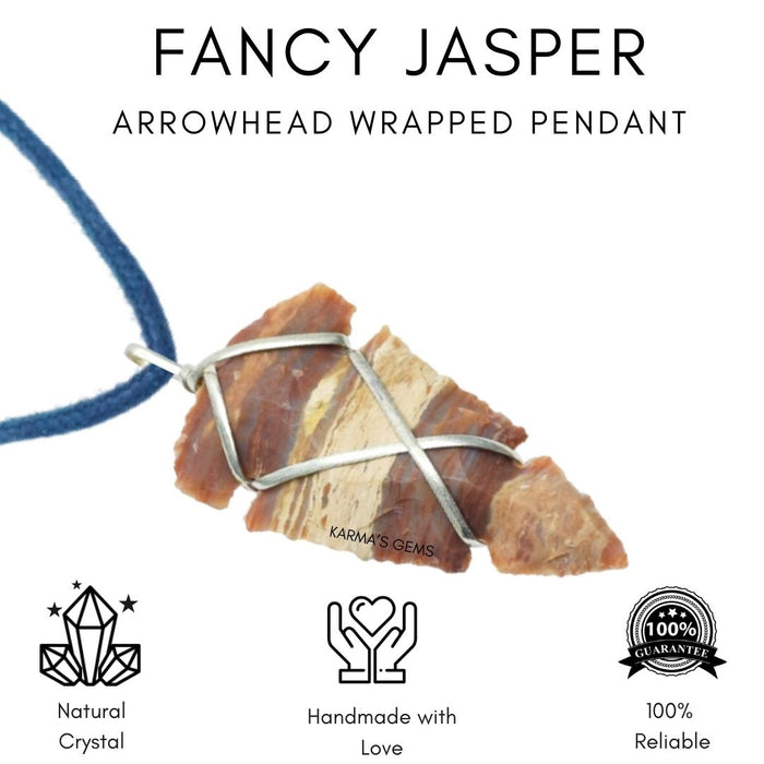 1" TO 1.5" FANCY JASPER SPEARHEAD ARROWHEAD PENDANT