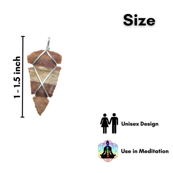 1" TO 1.5" FANCY JASPER SPEARHEAD ARROWHEAD PENDANT