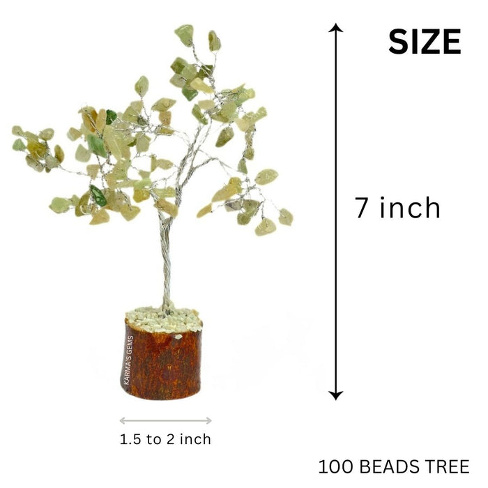 100 BEADS GREEN AVENTURINE STONE WIRE TREE