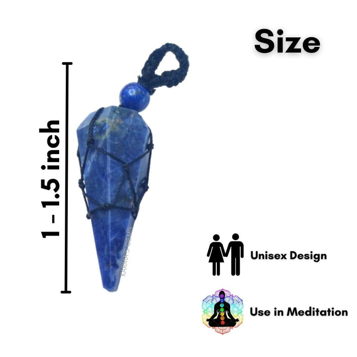 SODALITE STONE THREAD WRAPPED PENDULUM PENDANT
