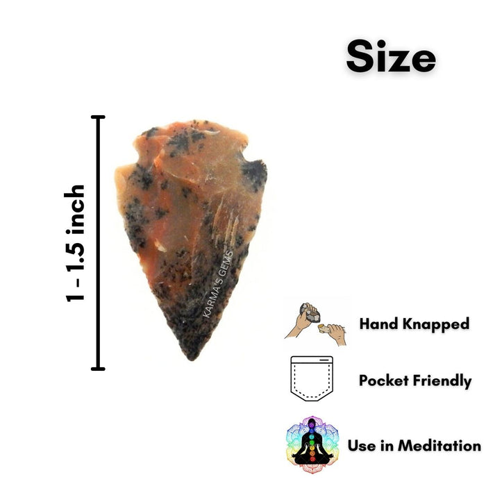1" TO 1.5" FANCY JASPER SPEARHEAD ARROWHEAD