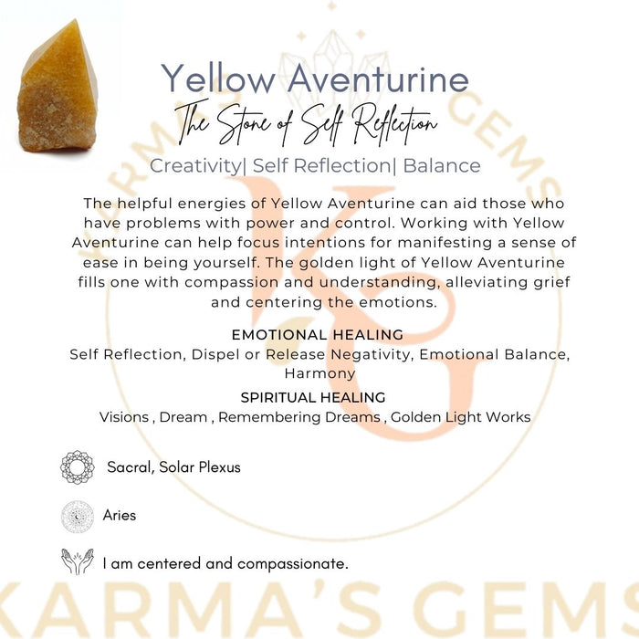 YELLOW AVENTURINE STONE CUT BASE POLISH POINT