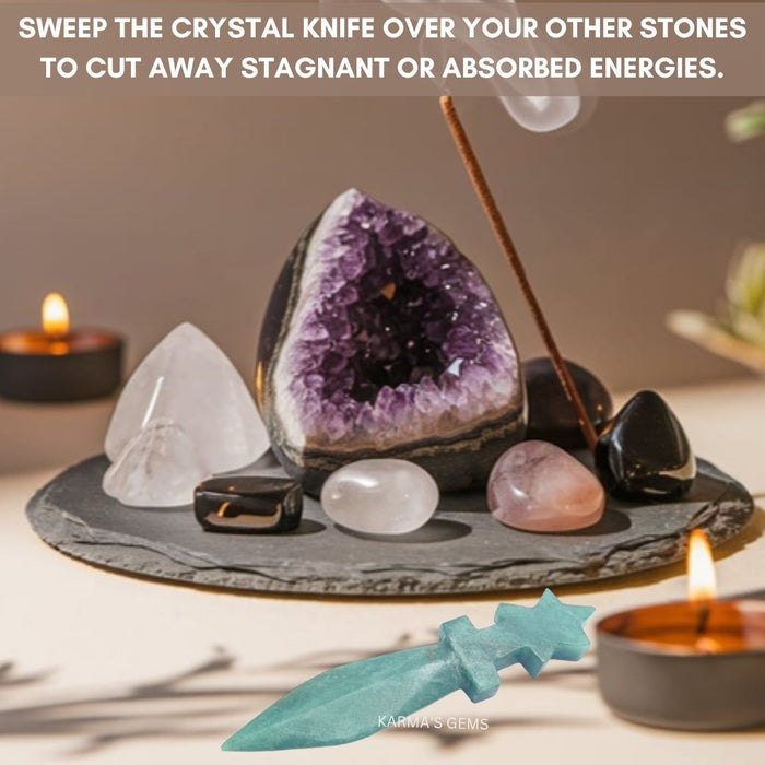 GREEN AVENTURINE CRYSTAL KNIFE