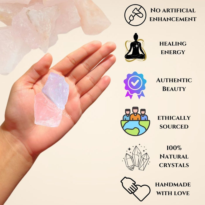 2 PCS 15 TO 25 MM ROSE QUARTZ ROUGH STONE