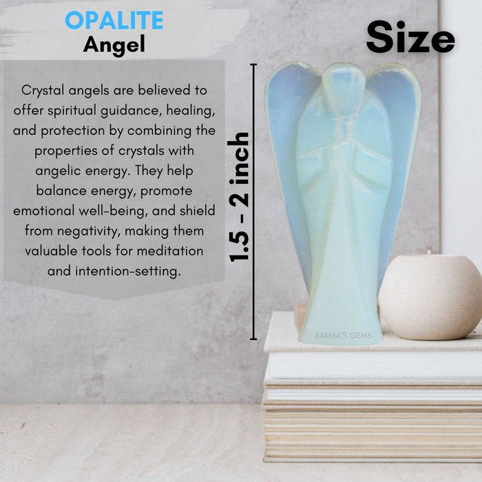 ANGE EN CRISTAL DE PIERRE D'OPALITE