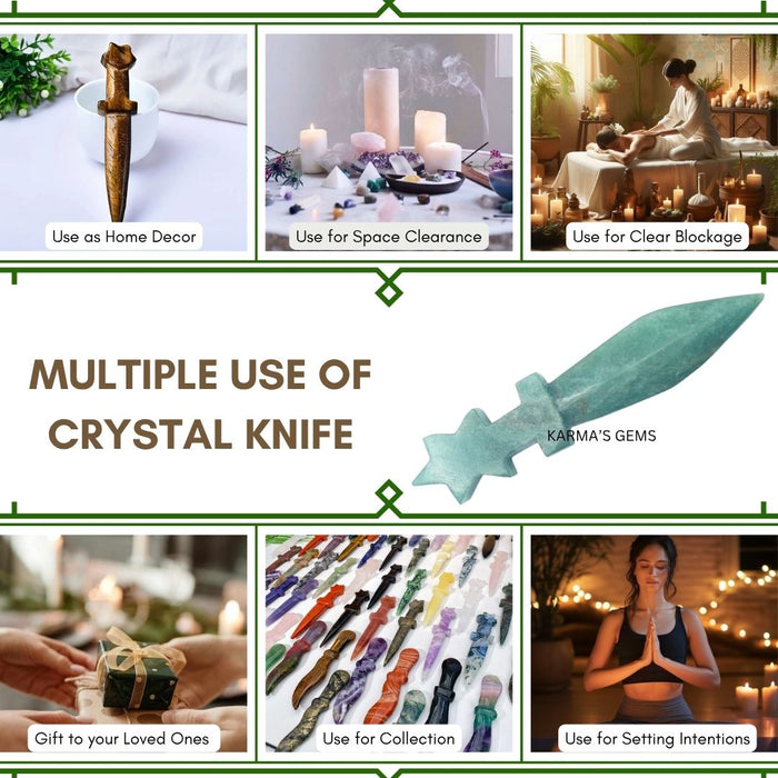 GREEN AVENTURINE CRYSTAL KNIFE