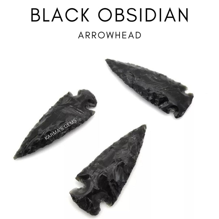 3" TO 3.5" BLACK OBSIDIAN ARROWHEAD