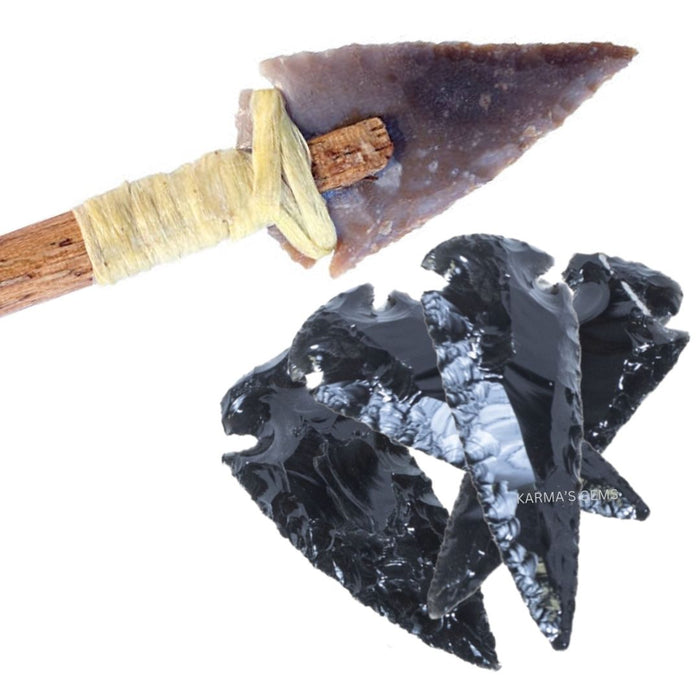 3" TO 3.5" BLACK OBSIDIAN ARROWHEAD