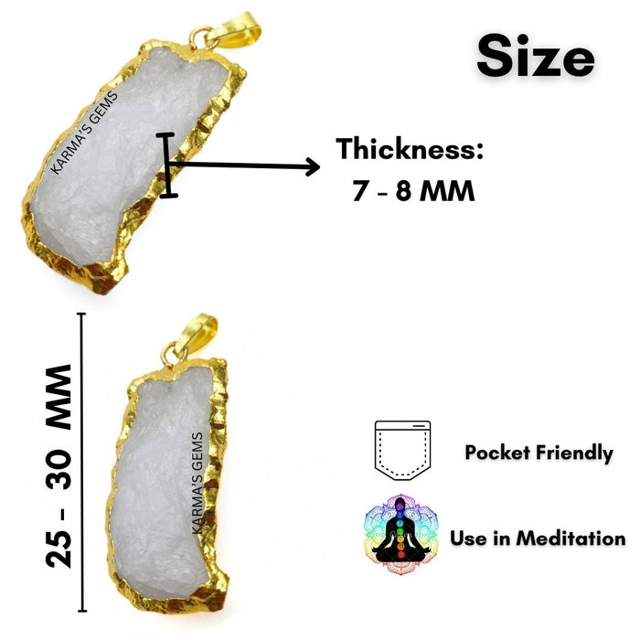 ELECTROPLATED WHITE QUARTZ STONE PENDANT