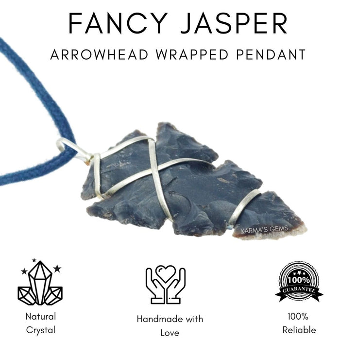 1" TO 1.5" FANCY JASPER SPEARHEAD ARROWHEAD PENDANT
