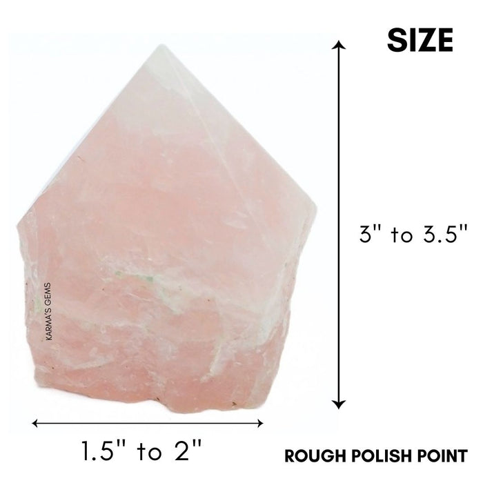 ROSE QUARTZ STONE CUT BASE POLISH POINT
