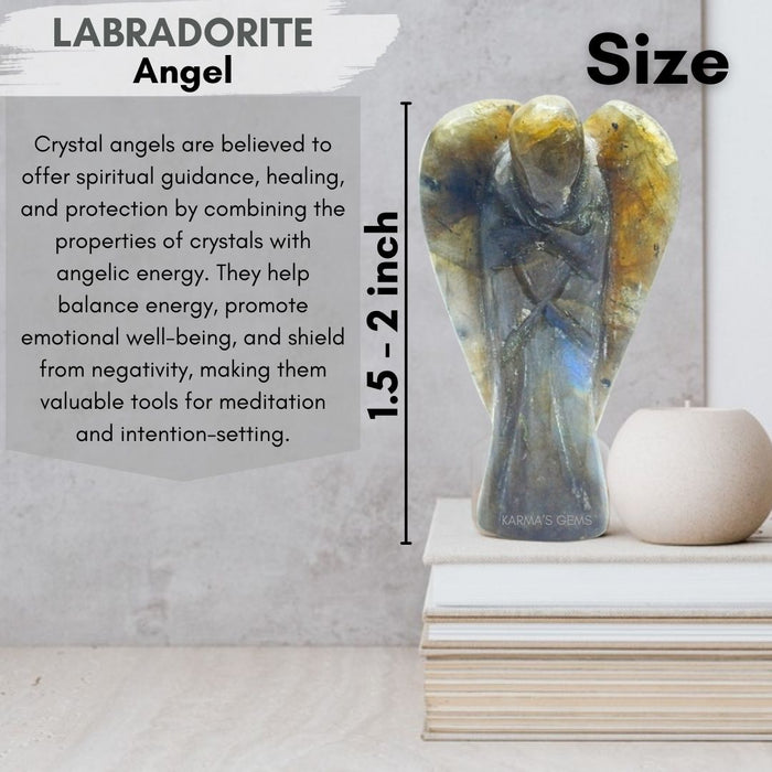 Ange en cristal de pierre labradorite