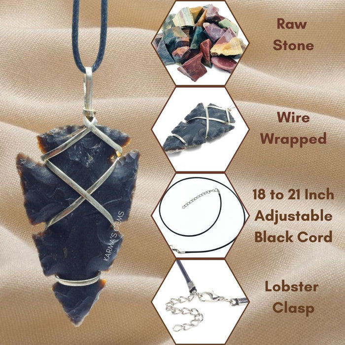1" TO 1.5" FANCY JASPER SPEARHEAD ARROWHEAD PENDANT