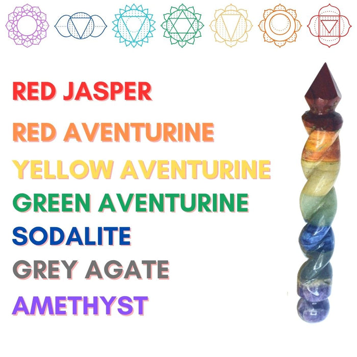 7 CHAKRA SPIRAL WAND