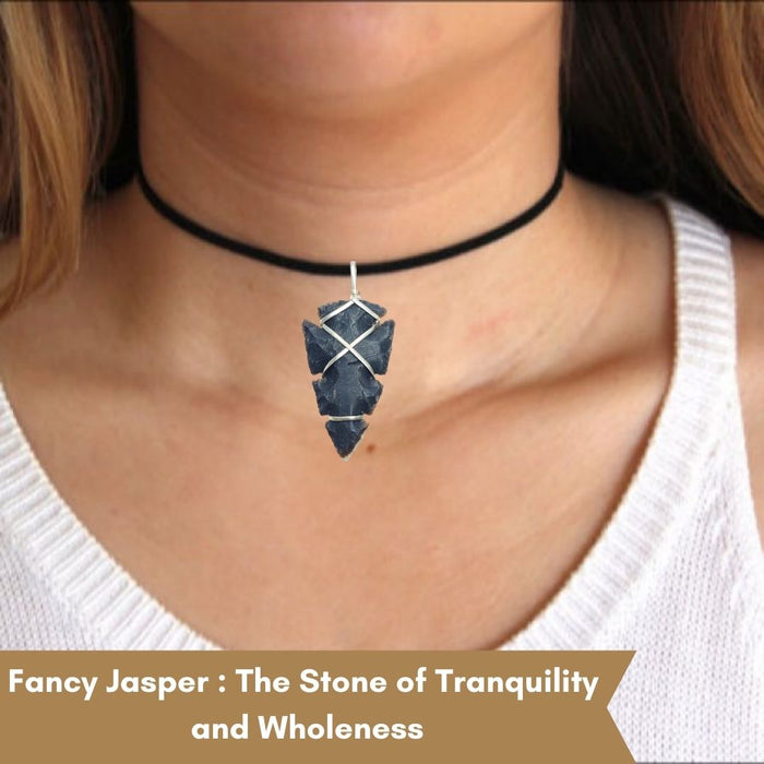 1" TO 1.5" FANCY JASPER SPEARHEAD ARROWHEAD PENDANT