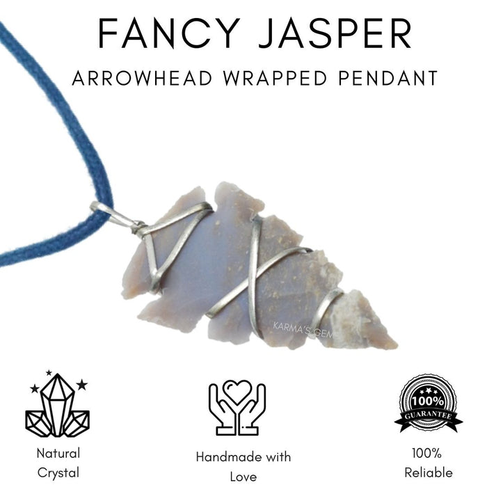 1" TO 1.5" FANCY JASPER SPEARHEAD ARROWHEAD PENDANT